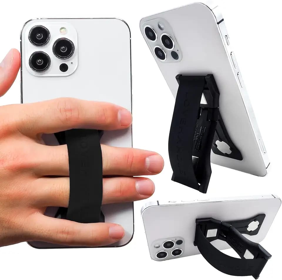 LOVEHANDLE PRO Phone Grip + Kickstand - Black Silicone