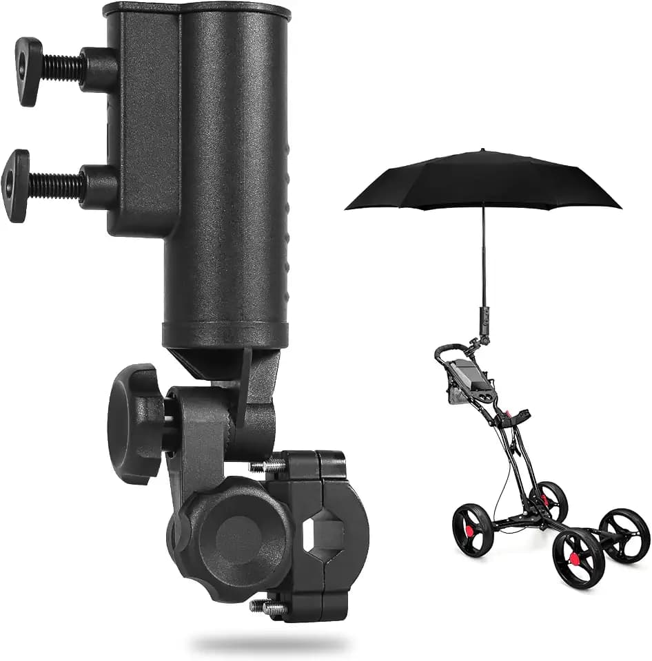 Heavy Duty Golf Push Cart Umbrella Holder 180°Adjustable