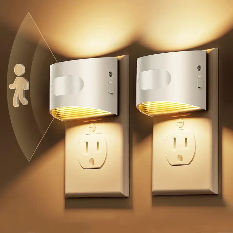 L LOHAS LED Motion Sensor Night Light, Night Lights Plug into Wall, 2 Pack
