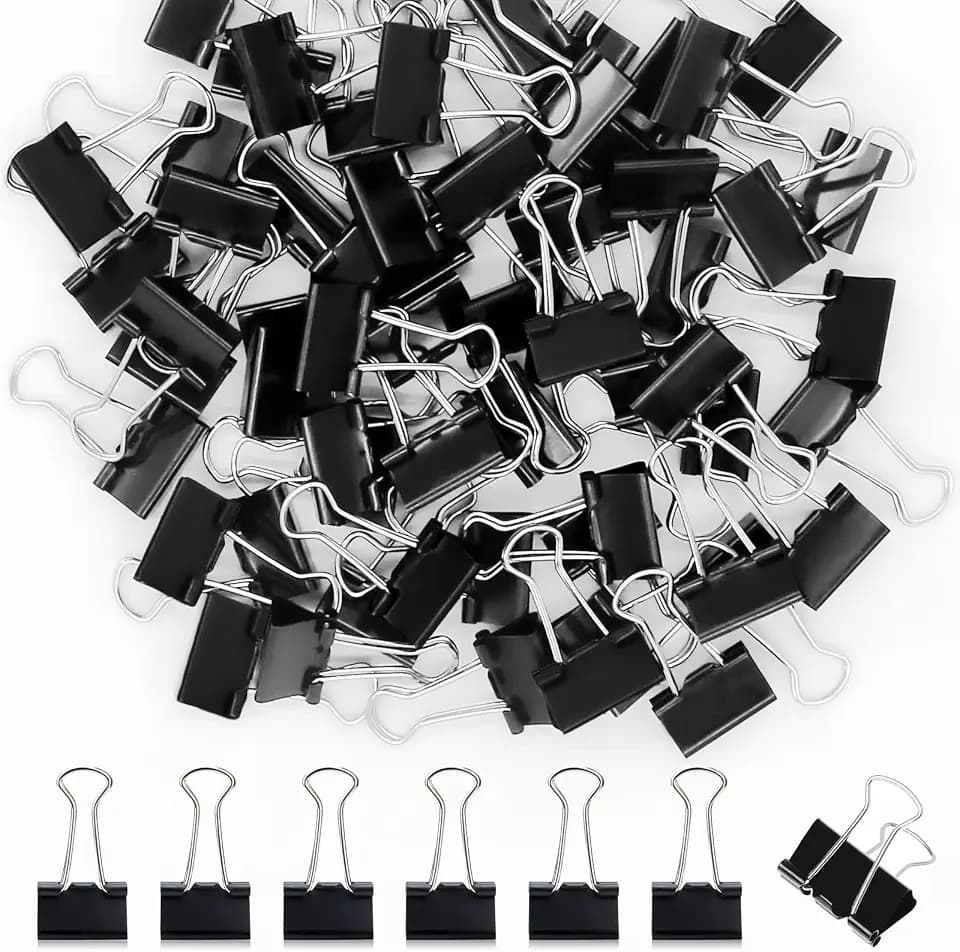 OWLKELA 120 Pack Binder Clips, 0.75 Inch, Black
