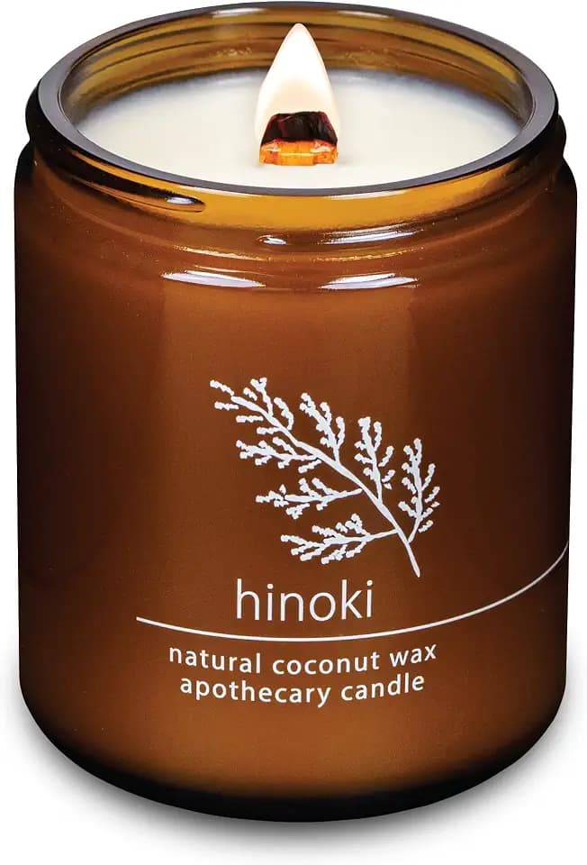 Hemlock Park Hinoki Apothecary Crackling Wood Wick Candle | 8 oz