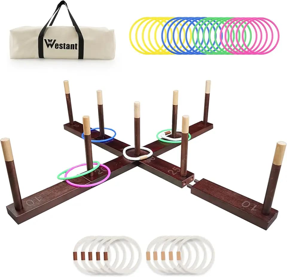 Westant 33" Giant Ring Toss Game for Yard - Wooden Set with 30 Rings & Bag