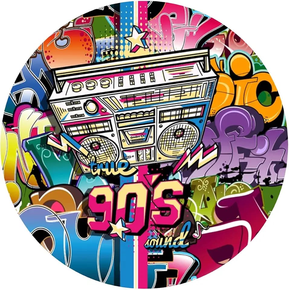 90's Music Edible Cake Topper-8" Round