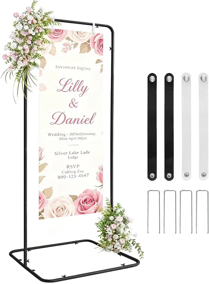 Wedding Welcome Sign Easel Metal Poster Holder Vendor Display Stand