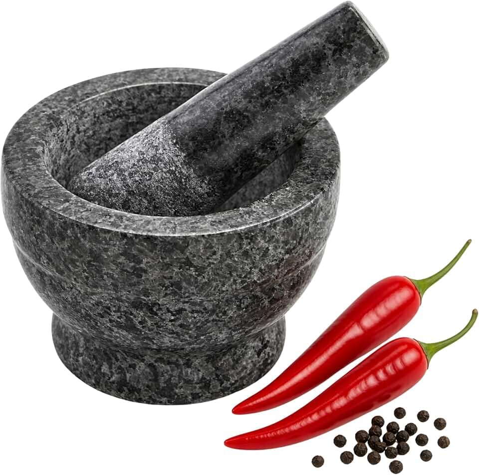 IMUSA USA Small Polished Mortar and Pestle, 3.75”, Granite
