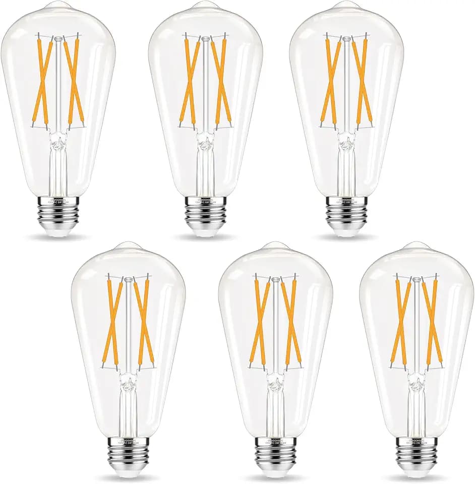 GvvooHome Edison Bulbs 2700K, E26 LED Bulb 60 watt Equivalent, Non-Dimmable
