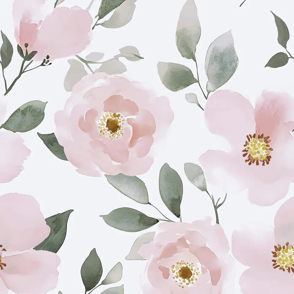 Fvlow Pink Floral Peel and Stick Wallpaper 17.4" x 118"
