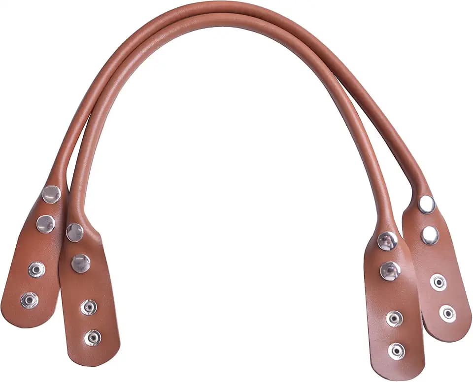 Wento Pair 0.4'' Wide 21.6 Inch Handbag Handles,Genuine Leather Handles,Cowhide Leather Strap for Handbag,Cowhide Leather Handbag Handles, WT09 (Dark Camel)