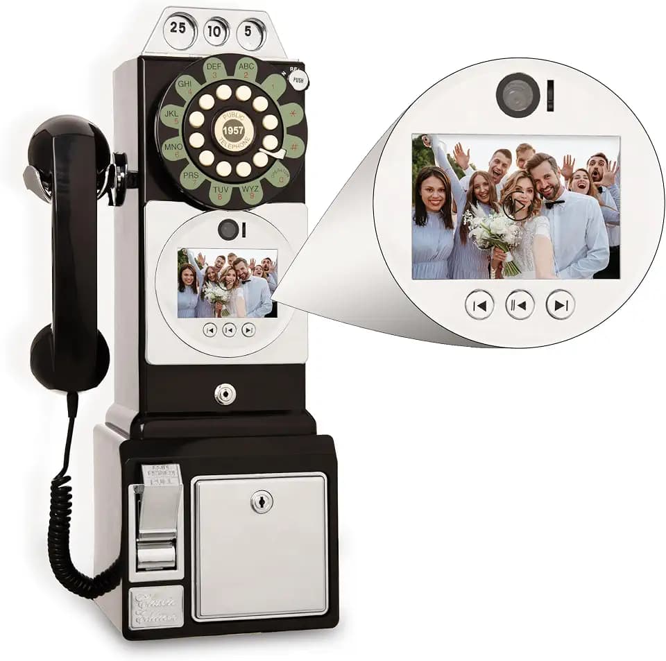 Video-Audio-Gästebuch, Hochzeitstelefon mit personalisierten Videonachrichten, nehmen Sie Ihre besonderen Anlässe auf und bewahren Sie sie, ideal für eine Vielzahl unvergesslicher