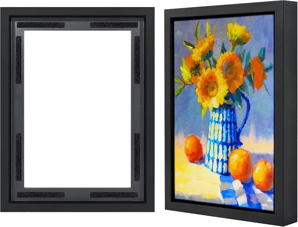 Americanflat 9x12 Canvas Floating Frame - Engineered Wood - Black