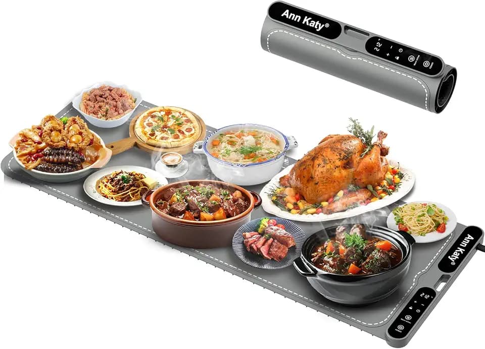 Ann Katy Food Warming Mat,Adjust Portable Electric Warming Tray for Buffets