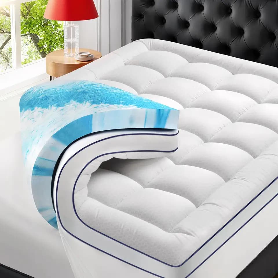 Premium Dual Layer 4 Inch Memory Foam Mattress Topper, 2 Inch Gel Memory Foam and 2 Inch Pillow Top Mattress Pad Cover for Back Pain, Extra Thick Comfort Support(Twin XL 39"x80")