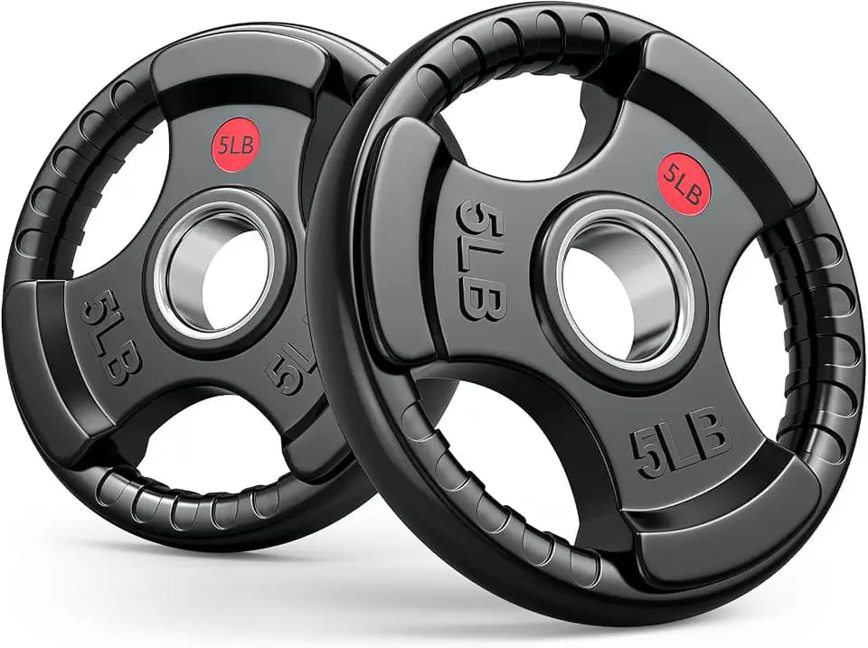 GIKPAL Olympic Weight Plates, 2-Inch Rubber Coated for Strength Training
