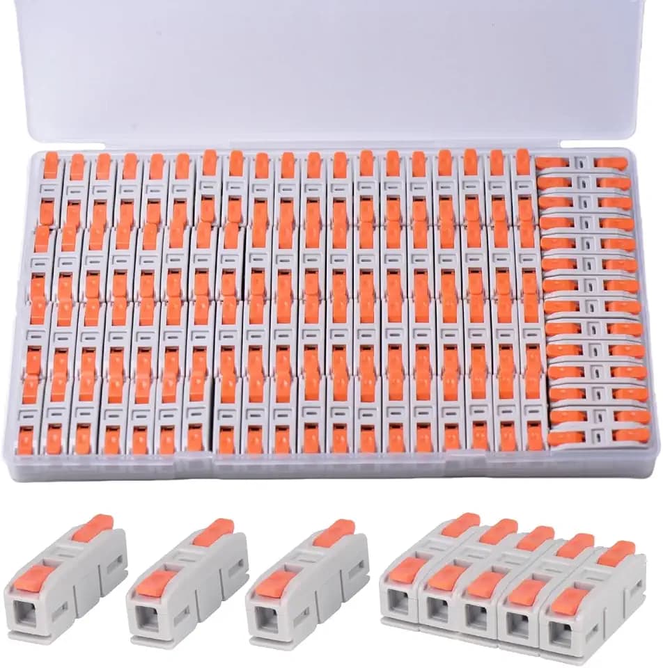 90PCS AVARBUVO Lever Wire Connectors, Mini Quick Connector Push-in, 1 in 1 Out Electrical Wire Inline Terminal for Splicing 24-12 AWG