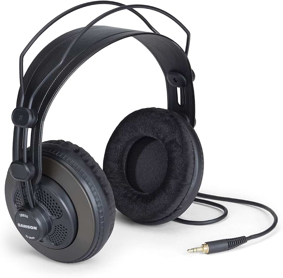 Samson SR850 Traditioneller kabelgebundener Kopfhörer, schwarz m