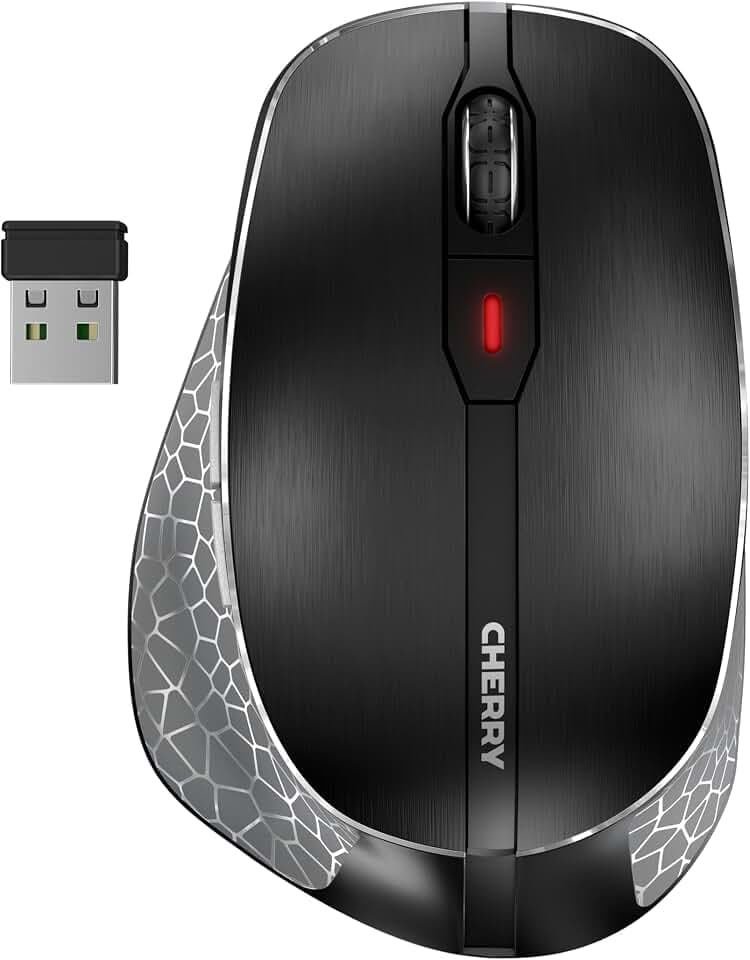 CHERRY MW 8C Ergo, Kabellose Ergonomische Maus Für Rechtshänder, Schwarz
