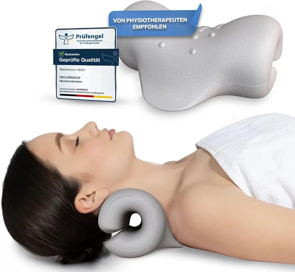 Nackenstrecker - Orthopädischer Nackendehner bei Schulter & Nackenschmerzen - Premium Cloudy Neck Stretcher für Nackenbuckel & Buckel Korrektur - Nackenwolke mit dt. Anleitung & E-Book