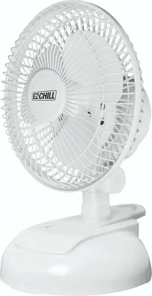 EZ-CHILL Personal Clip or Desk Fan with Removable Base, Portable Mini Bedroom Fan, 6 inch, 2 Speed, Strong Clamp, Firm Grip, Airflow 6.53 ft/sec, Ideal for Home, Bedroom, Dorm & Office