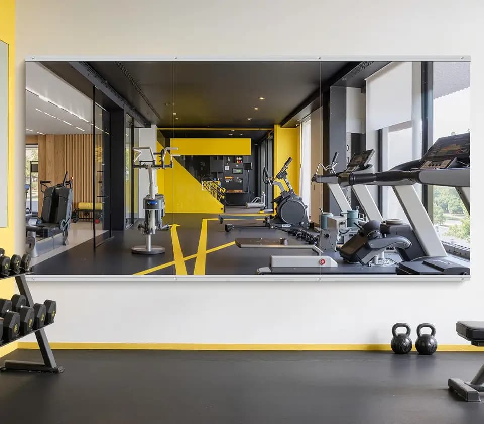 60x40 in Home Gym Mirrors,3-Pack,Frameless,Wall Mounted