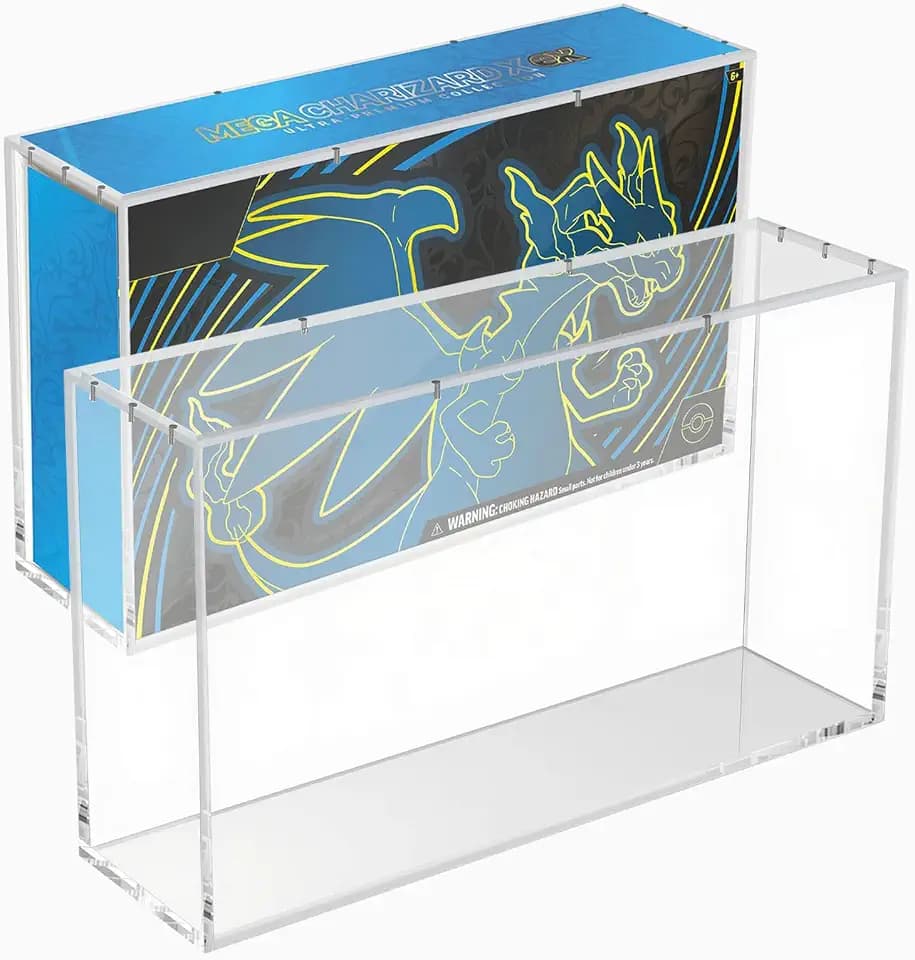 UPC Acrylic Case for Mega Charizard X ex UPC & Scarlet and Violet 151 UPC Magnetic Closure 6mm Thick Acrylic Magnetic Lid Compatible with Charizard X e UPC & 151 Ultra Premium Collection