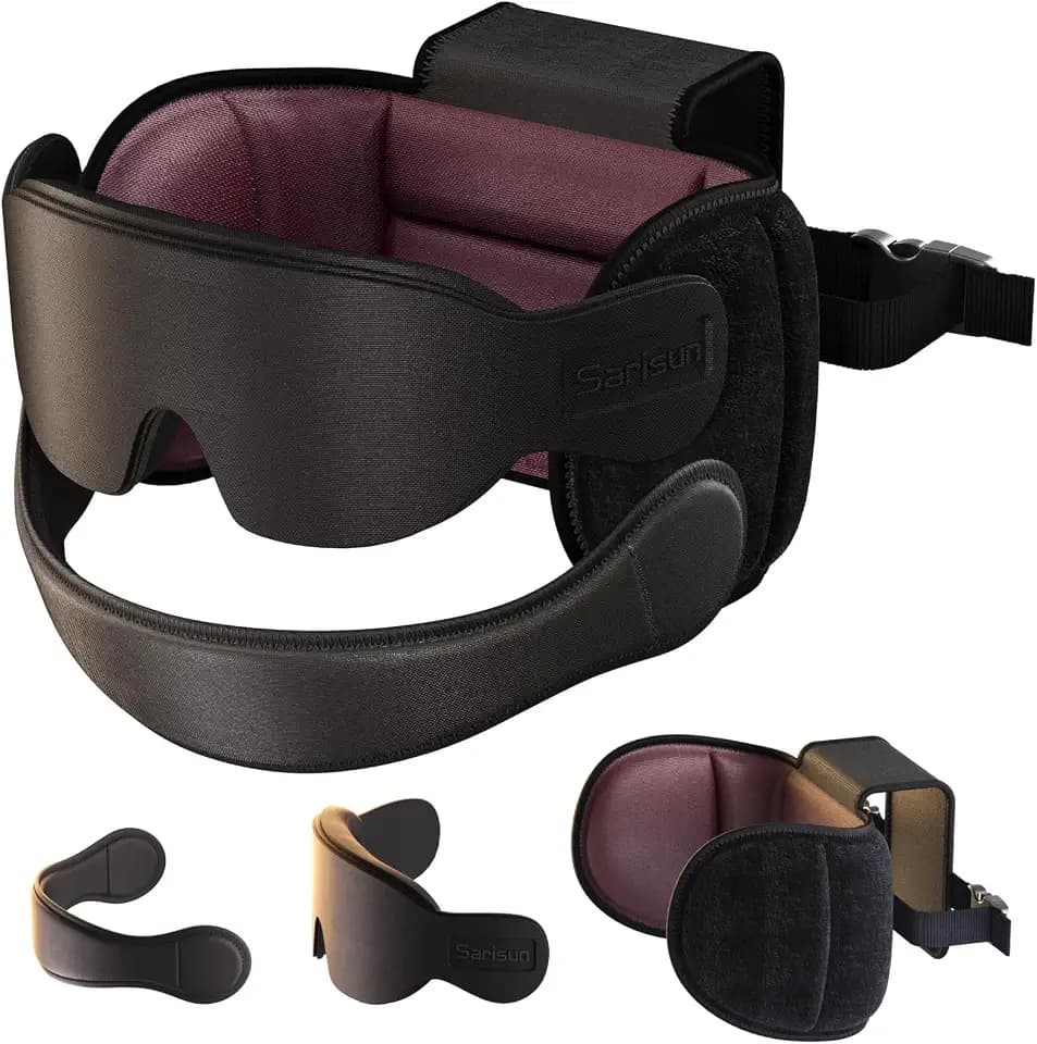 SARISUN Travel Pillow with Chin Strap for Different Seats, Stable Support