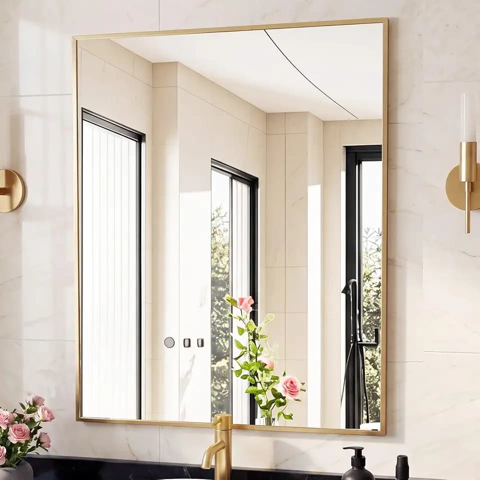 DUMOS Bathroom Mirror for Over Sink, 36"x30" Rectangle Wall Mount Mirror
