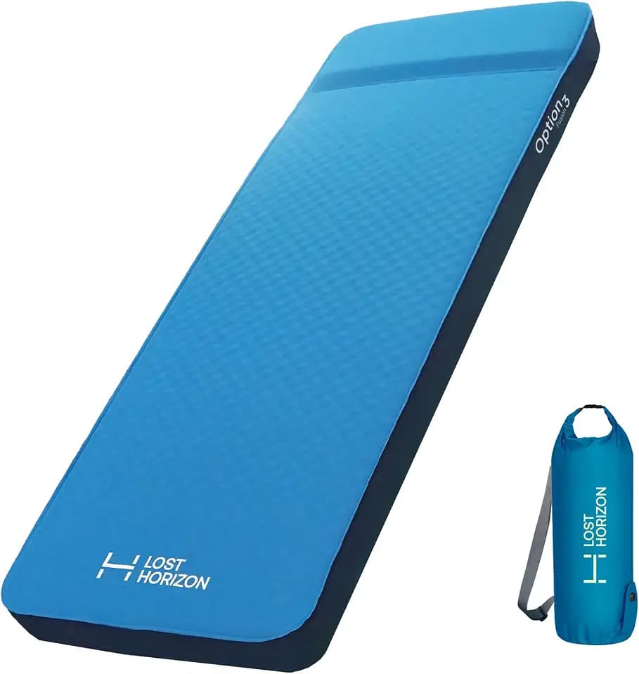 Lost Horizon Self-Inflating Foam Camping Mattress, Single, 3" Thick