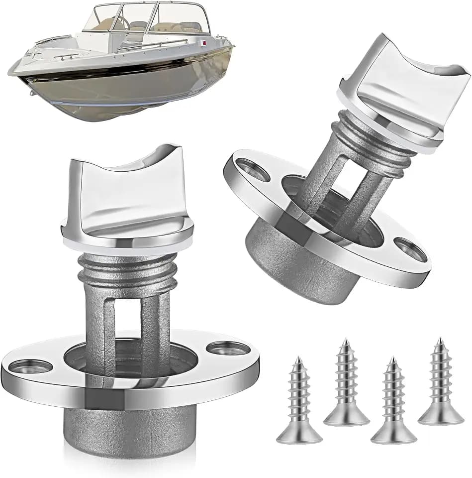 Ripeng 2 Pcs 3/4" Thread Boat Drain Plug Kit 316 Stainless Steel, White