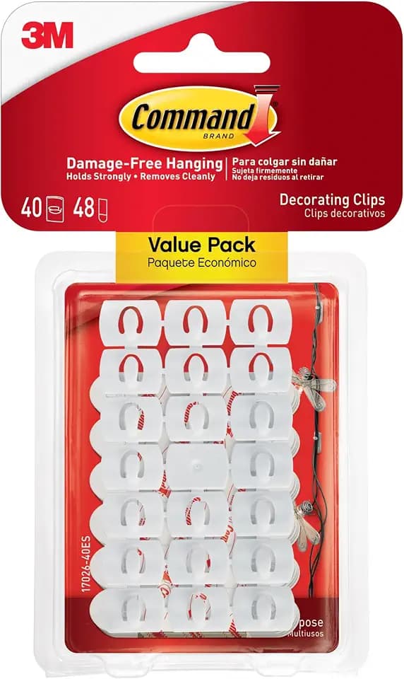 Command Decorating Clips Value Pack, 40 Clips, 48 Strips