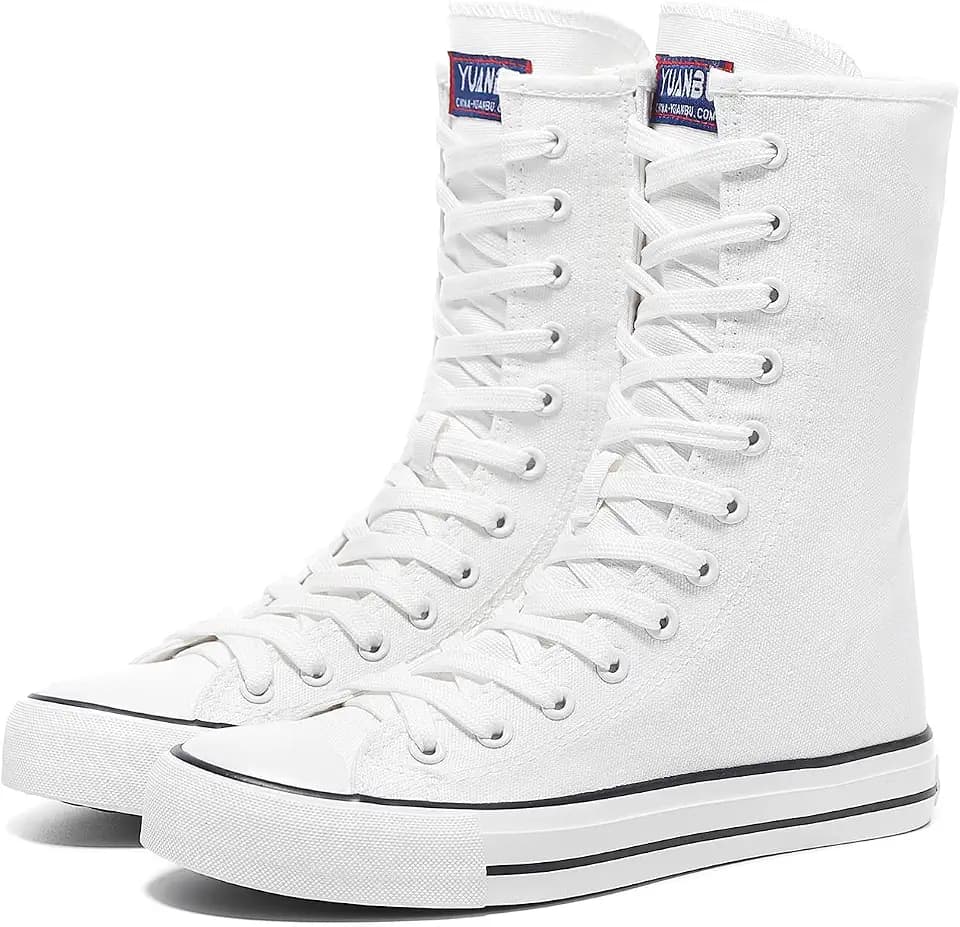 Womens High Top Canvas Sneakers Lace up Fashion Casual Shoes for Girls
