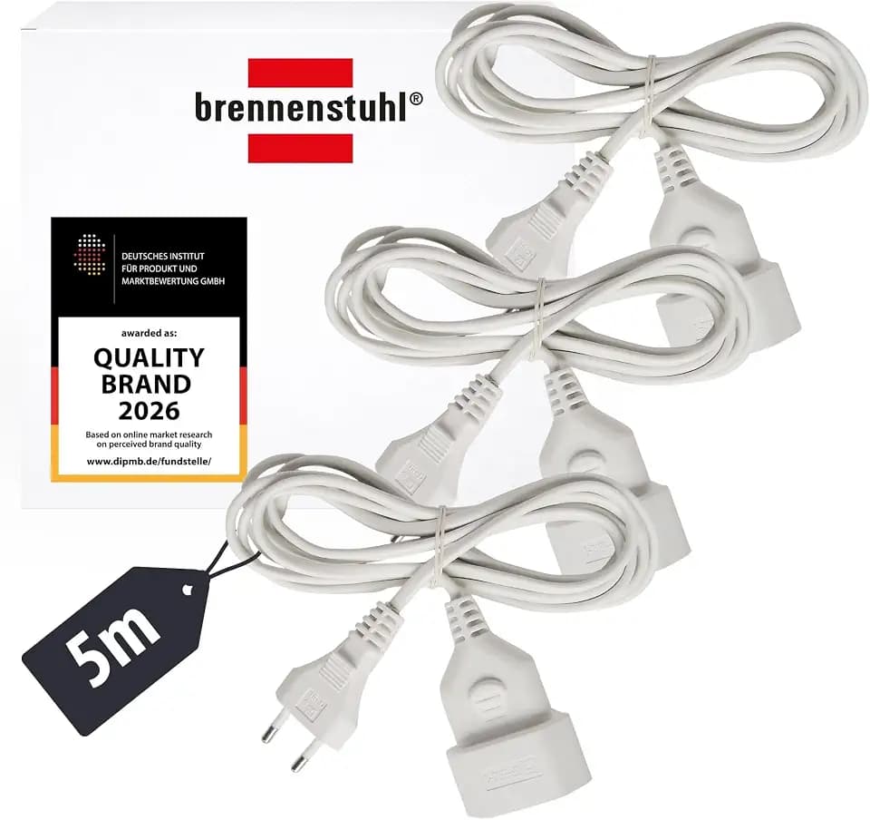 Brennenstuhl 3er Set Kunststoff-Verlängerungskabel 5m