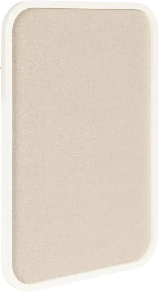 Kate and Laurel Hutton Transitional Wall Pinboard, 20 x 30, White, Modern Rounded Rectangle Wall Organizer for Use as Cork Board, Vision Board, or Bulletin Board