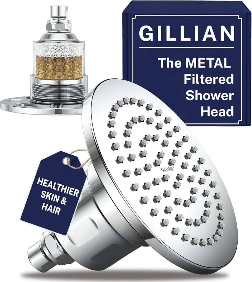 Gillian Metal Filtered Shower Head High Pressure, KDF-55 Removes Chlorine