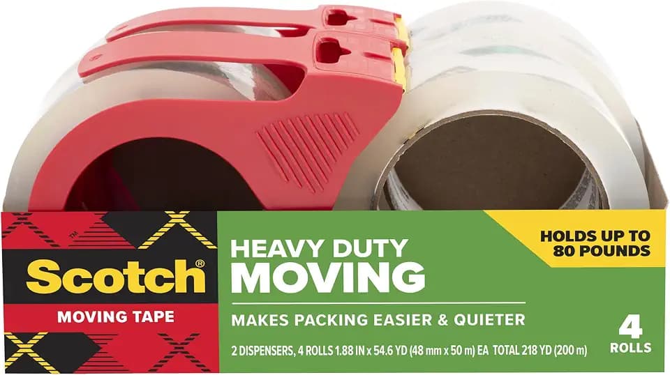 Scotch Heavy Duty Moving Tape, 1.88 in x 54.6 yd, 4 Rolls