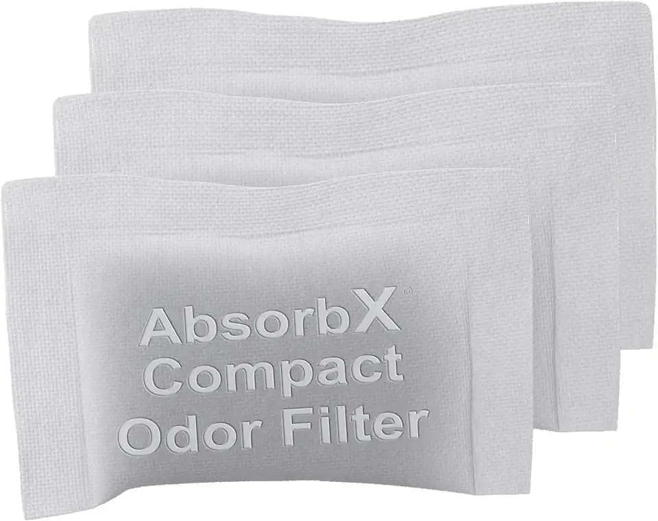 iTouchless 3-Pack AbsorbX Compact Odor Filters for Trash Cans and Compost Bins, Absorbs Garbage Smells, All Natural Activated Carbon