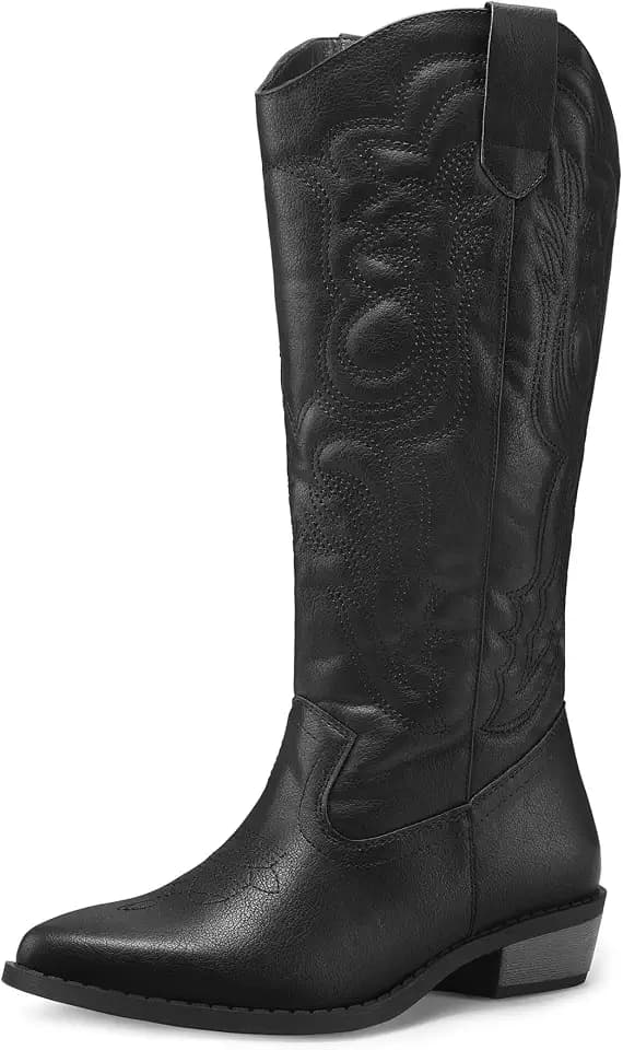 mysoft Cowboy Boots for Women Mid Calf Western Cowgirl Country Shoes