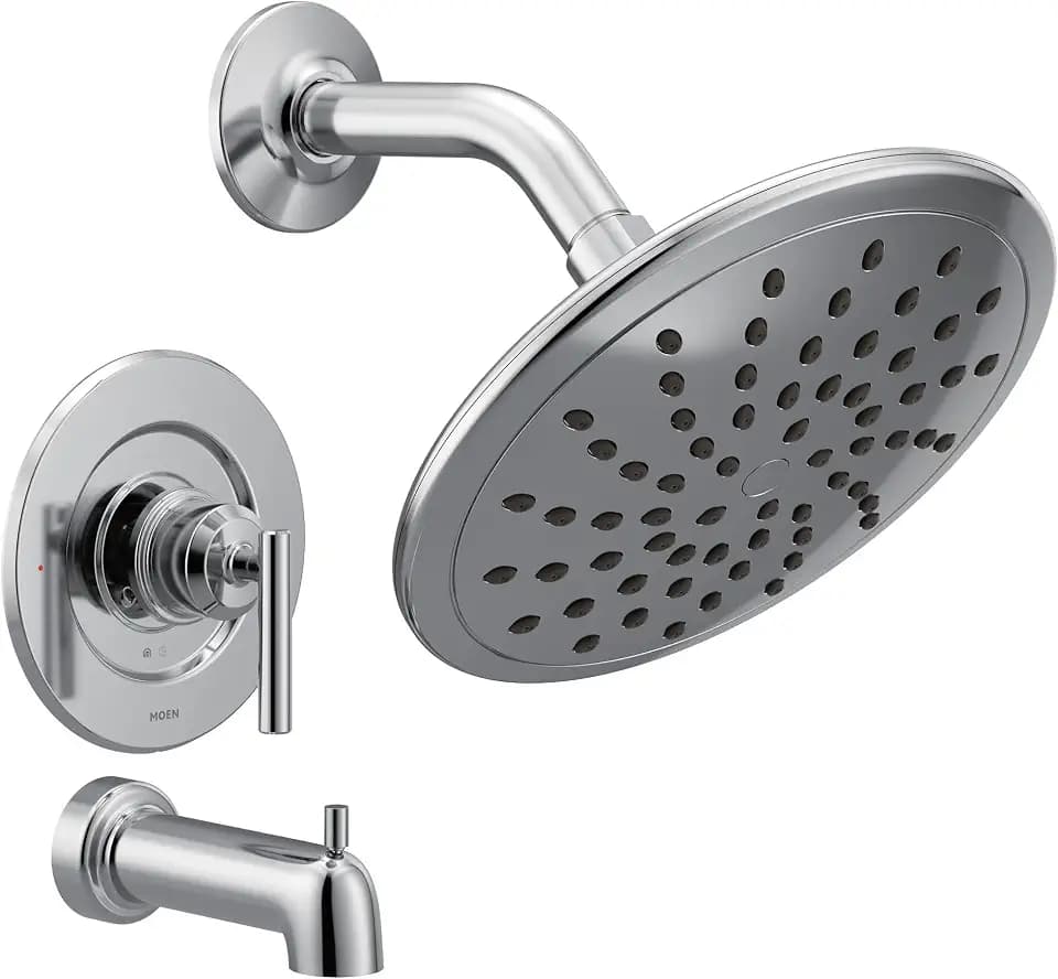 Moen Gibson Chrome Posi-Temp Pressure Balancing Modern Tub and Shower Trim with 8-Inch Rainshower Valve Required, T3003EP