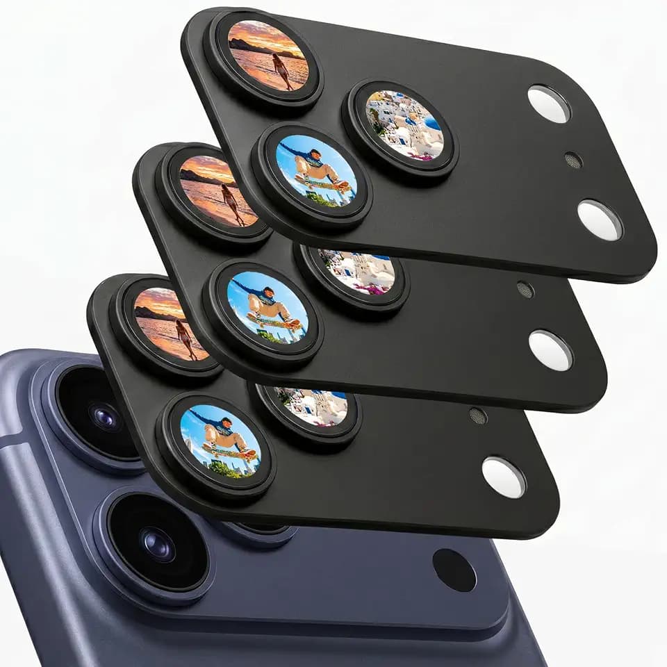 Bouvardia for iPhone 17 Pro Max Camera Lens Protector (Black, 3-Pack)