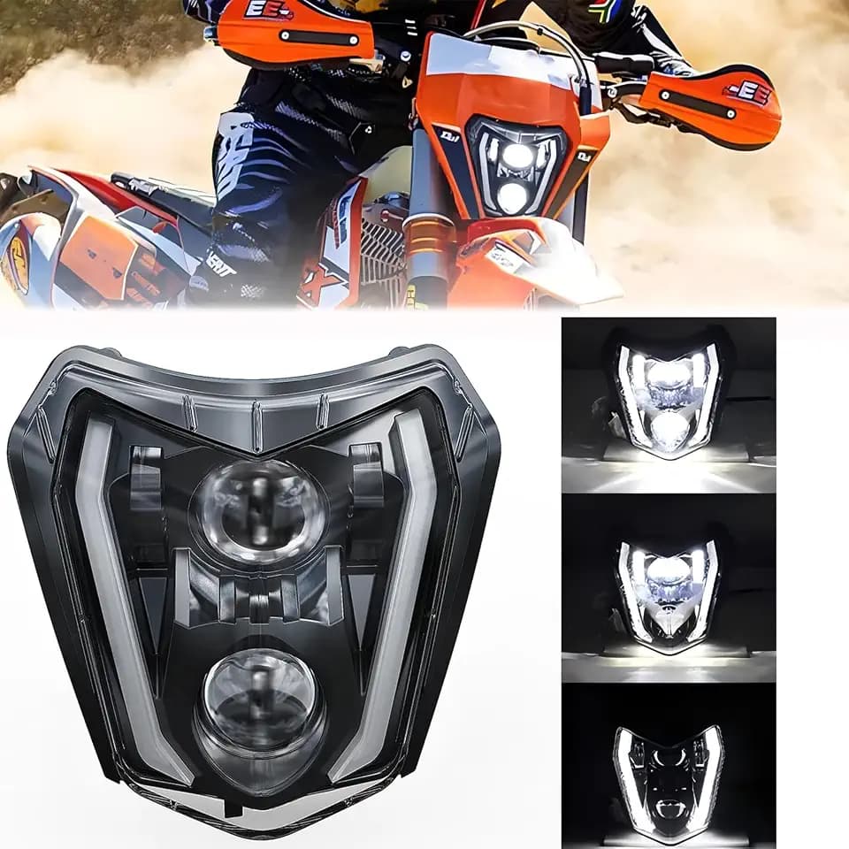DREAMIZER Motorrad Scheinwerfer Tagfahrlicht E-geprüft für Dirt Bike Motocross Enduro Supermoto EXC XCW 250 350 450 500 2014-2023 SMC-R 690