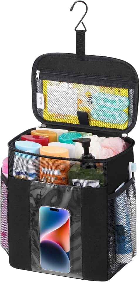 Lifewit Mesh Shower Caddy, Hanging Bathroom Organizer with PVC Phone Bag