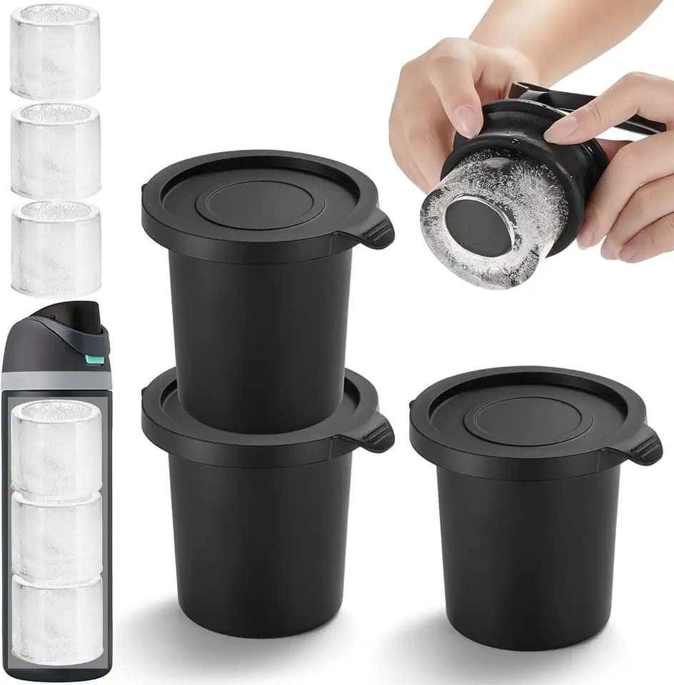 ACOOKEE Hollow Cylinder Ice Cube Mold for 24oz 32oz 40oz Owala Accessories, Set of 3, Silicone Ice Mold for Owala FreeSip Water Bottle, Whiskey Cocktails Bourbon