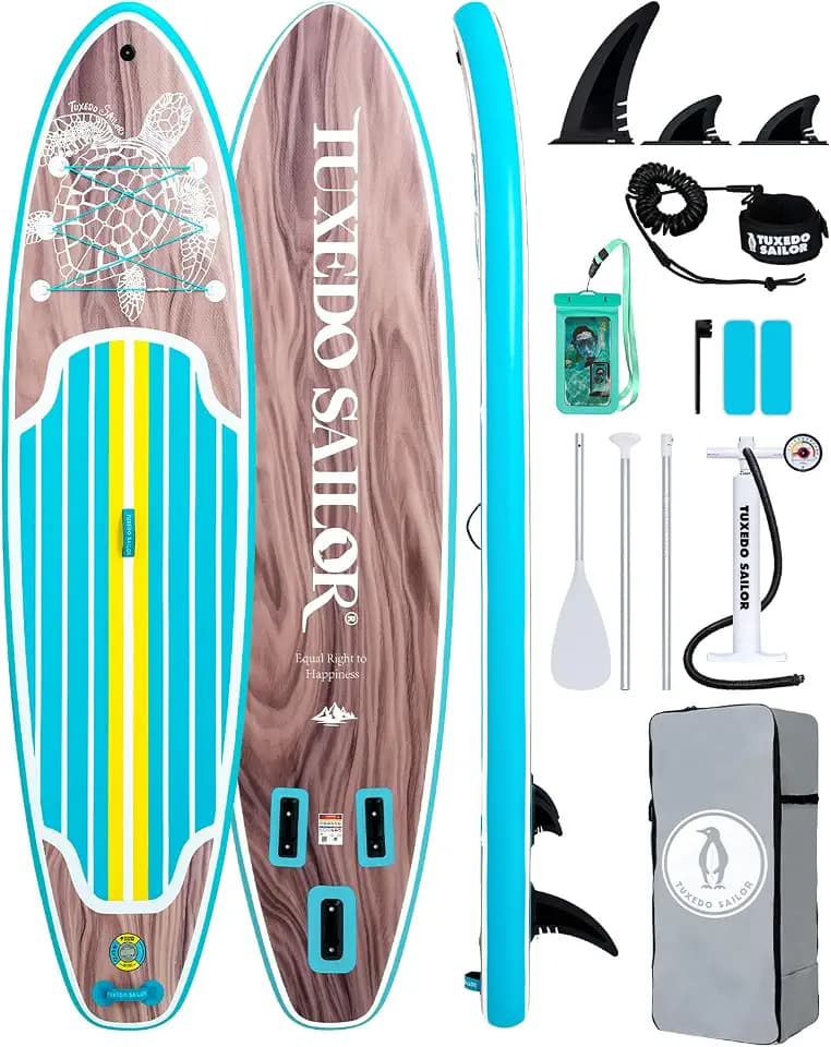 Tuxedo Sailor Inflatable Paddle Board with Accessories 10'6''/11'Stable SUP