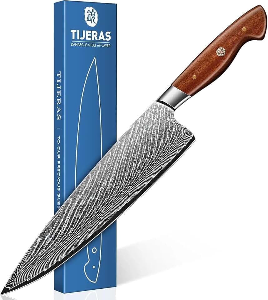 TIJERAS Damascus Chef Knife 9" - Sharp Professional Cooking