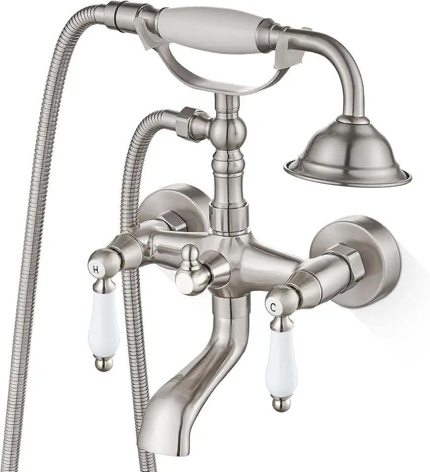 Airuida Bathtub Faucet with Telephone Handheld Sprayer,Brushed Nickel