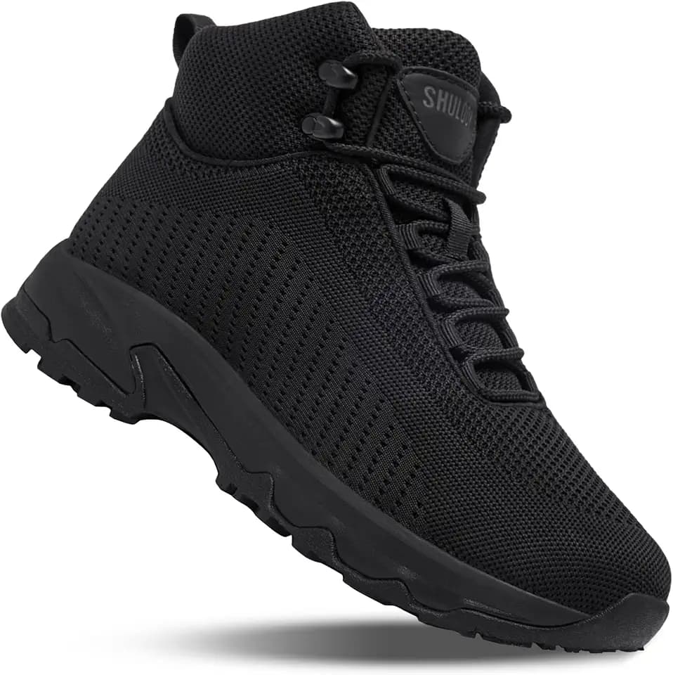 SHULOOK Non Slip Work Boots for Men Restaurant Kitchen Food Service Black