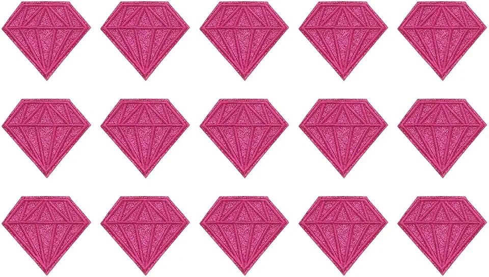 PATIKIL 15Pcs Diamond Patches, Diamond Iron on Patches Mini Embroidered Applique for DIY Clothing Bags Shoes Jeans Shirt Jackets Backpack Clothes Hat Dress Repair Decor, Plum