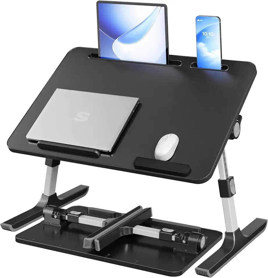 SONGMICS Laptop Bed Desk, Adjustable Lap Desk for Bed with 8 Heights