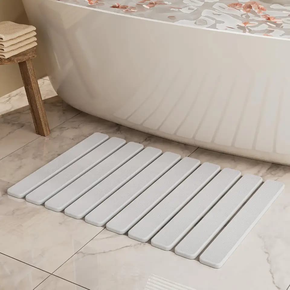 Foldable Stone Bath Mat, Diatomaceous Earth Stone Drying Mats for Bathroom