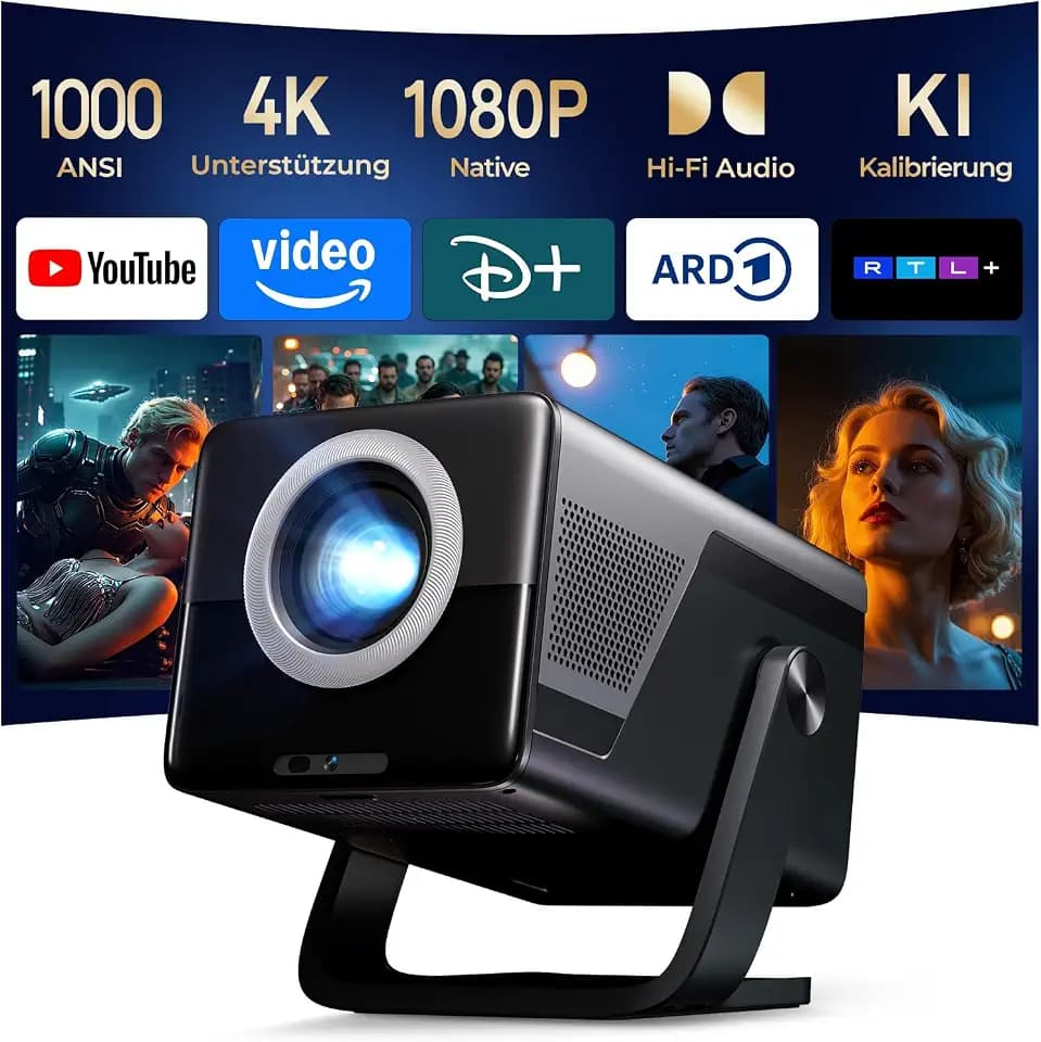 X7 Smart Beamer Native 1080P 4K-Decoding 1000 ANSI, Android 14