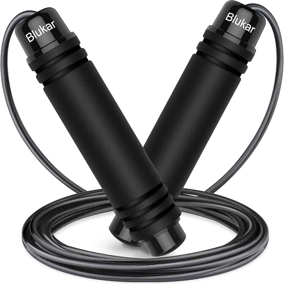 Blukar Springseil, Speed Rope Verstellbar mit Hautfreundlich Schaum Griffe